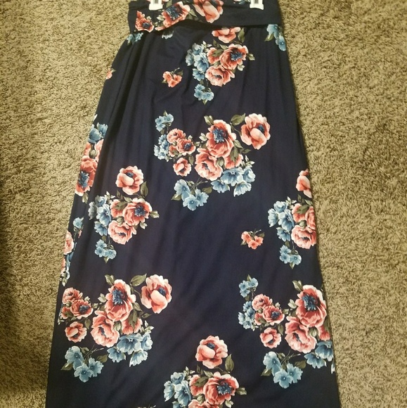 Blue floral maxi skirt - Picture 1 of 2